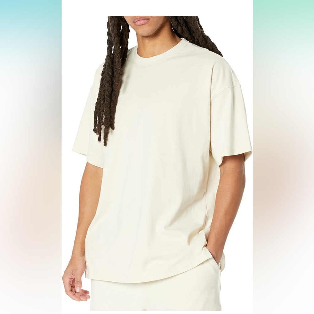 Amazon Essentials Men's Oversized Heavyweight Cotton Short-Sleeve T-Shirt New
